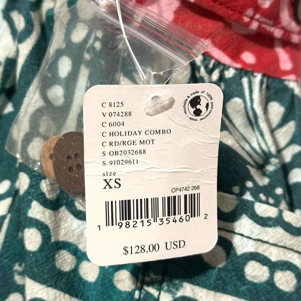 NWT Free People Palm Bay Printed Romper Shortalls in Holiday Combo Size XS - Image 8