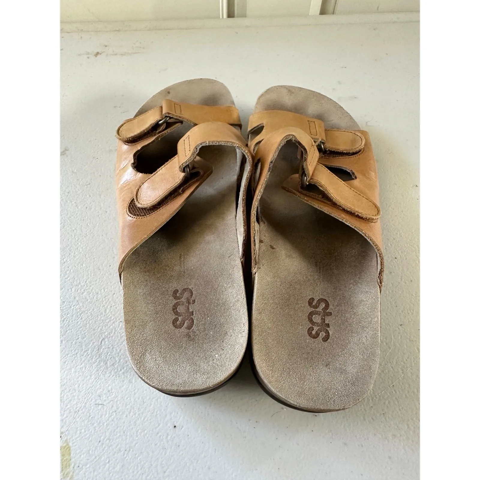 SAS Women's Seaside Leather Adjustable Double Hook Loop Strap Slide Sandal 9.5 M - Image 4