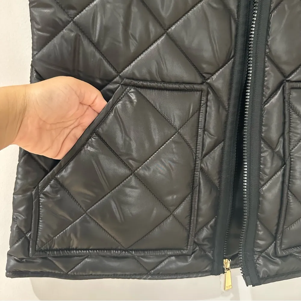 Kate Spade New York Black Quilted Vest Small NWT - Image 2