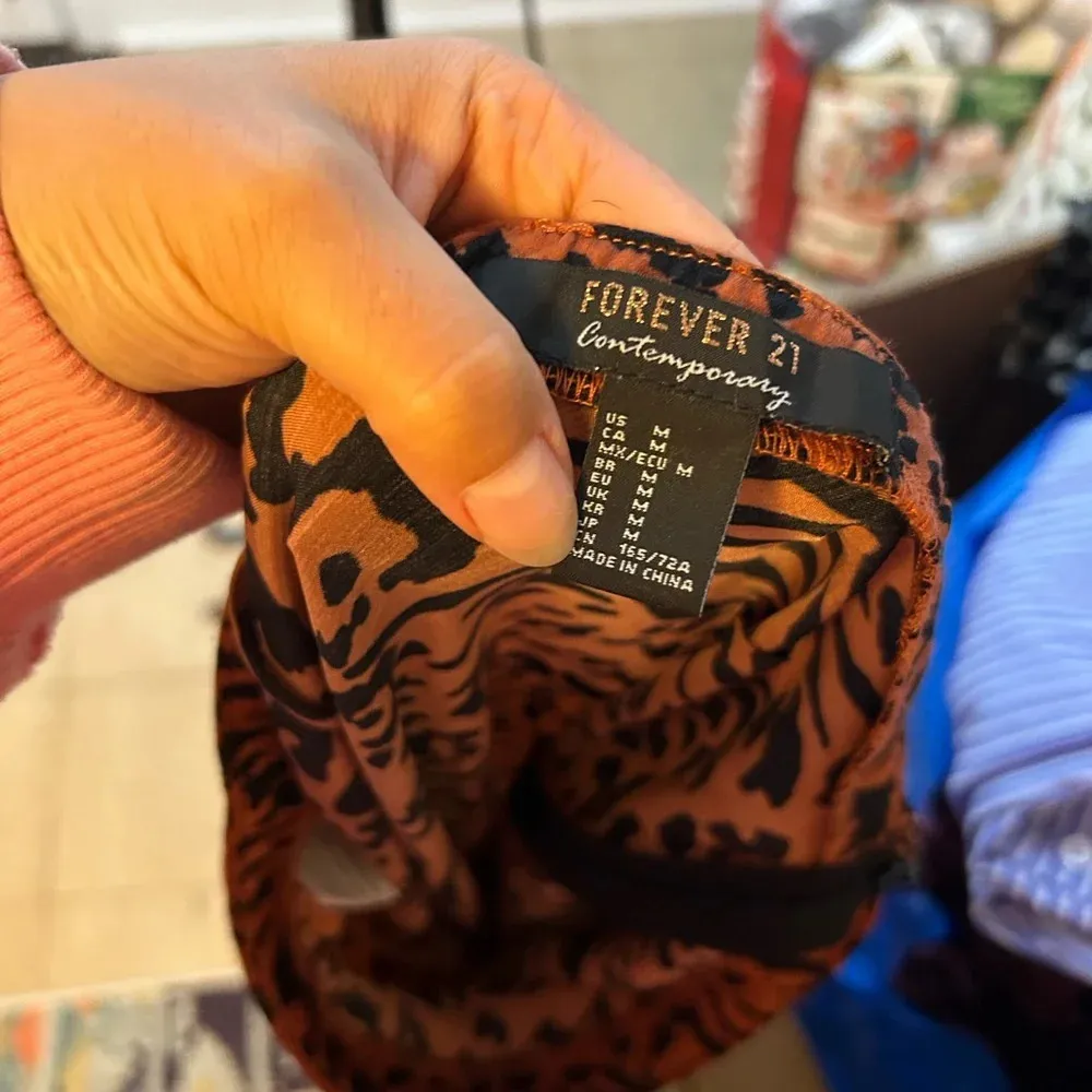 Forever 21 Animal Print Satin Slip Midi Skirt - Image 3