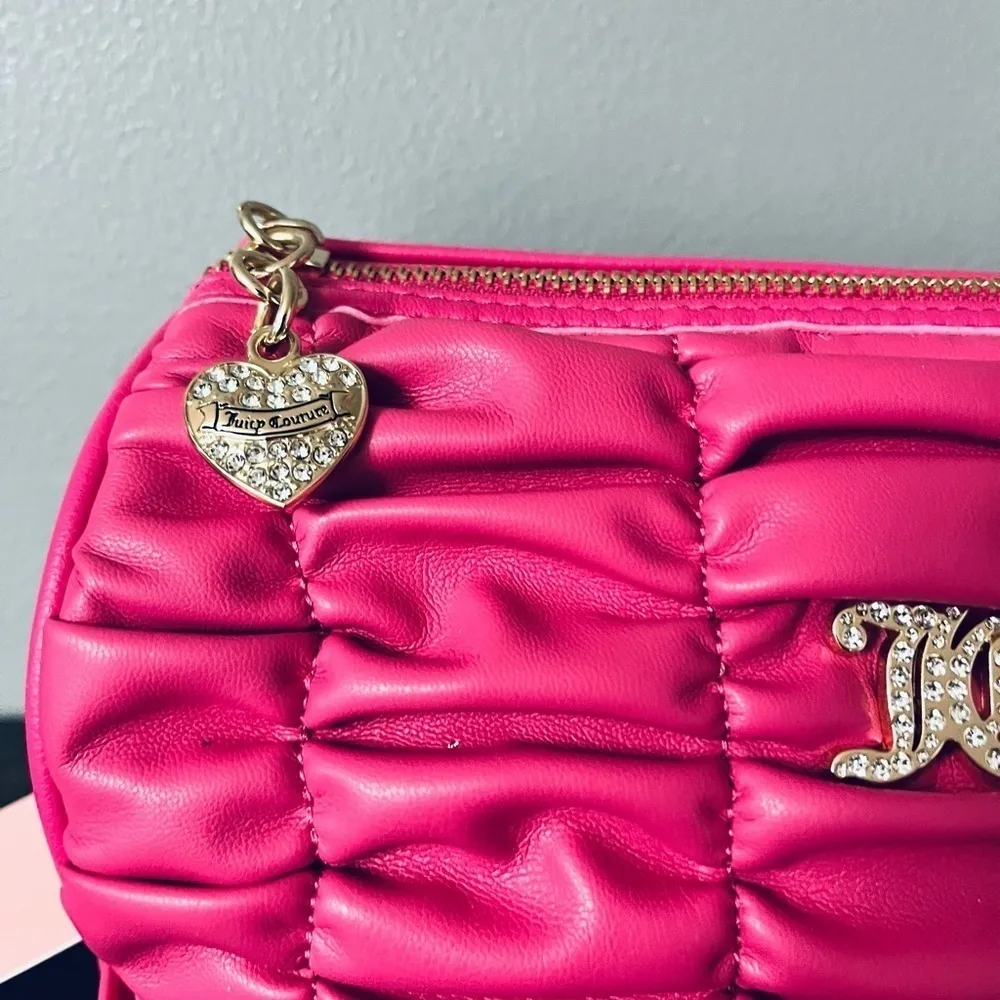 Juicy Couture Run the World Pink Flash Ruched Barrel Shoulder Bag NWT - Image 4