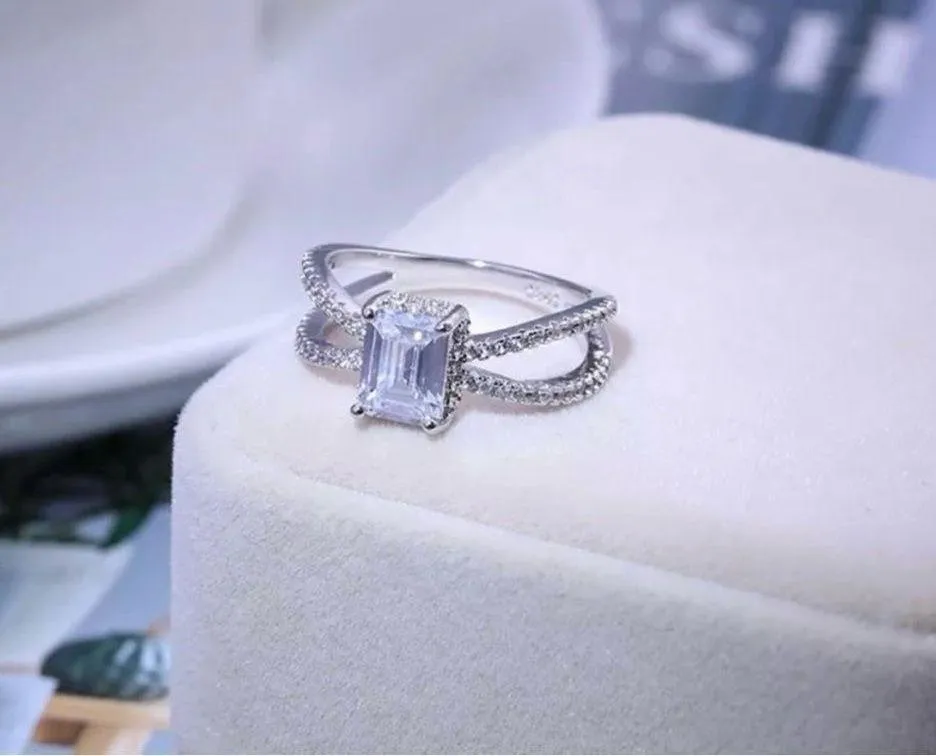 Sterling Silver Square Cut Ring. S925 - Image 3