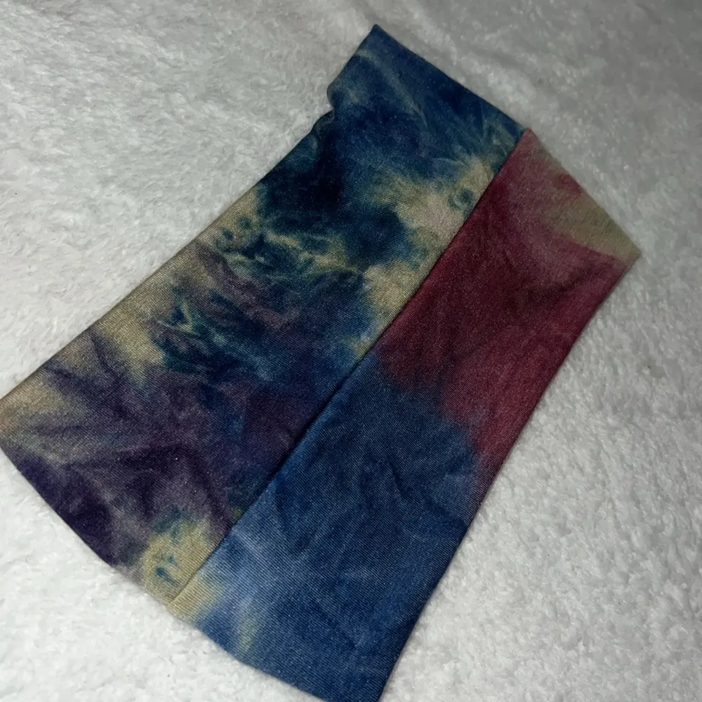 Wide Tie Dye Reversible Headband Multicolored - Image 5