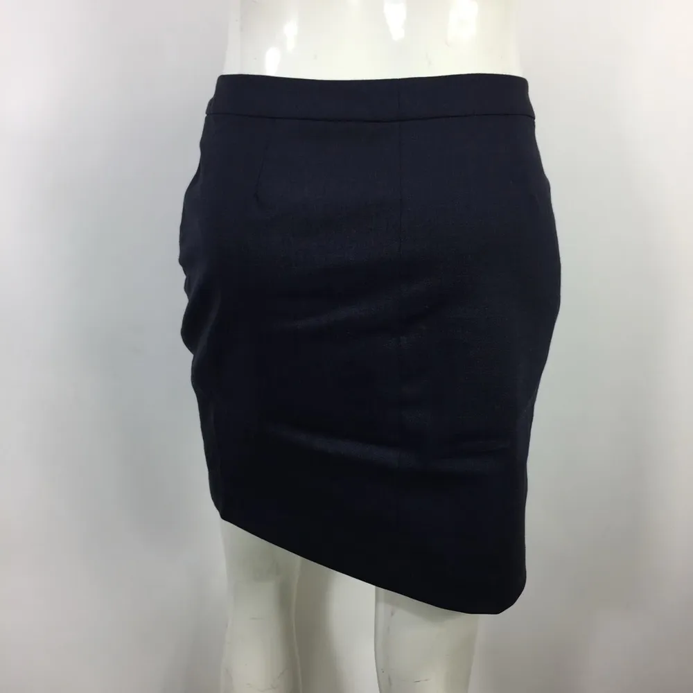 Rag & Bone Wool & Leather Wrap Skirt Navy 2 - Image 8
