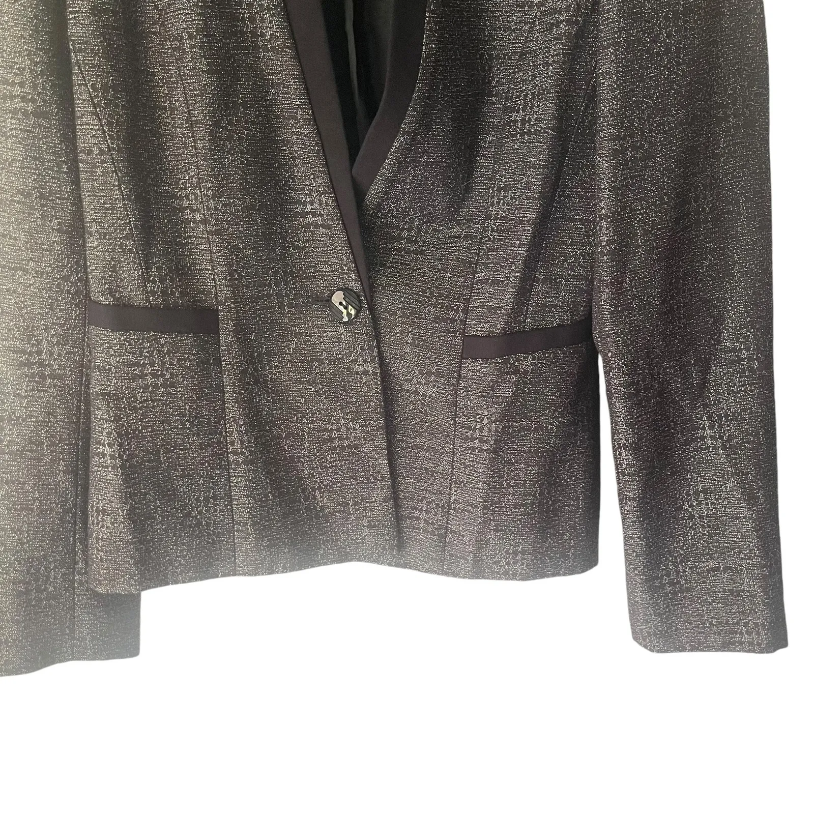 Antonio‎ Melani Women's Size 4 Black Tweed One Button Suit Blazer Jacket - Image 3