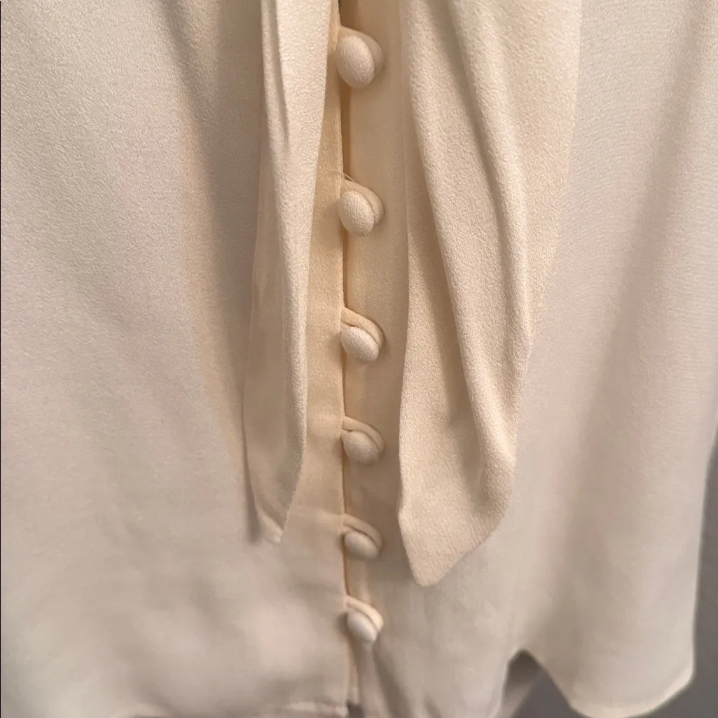Reformation Joelle Tie Neck Button-Up Blouse Top Size Small - Image 4