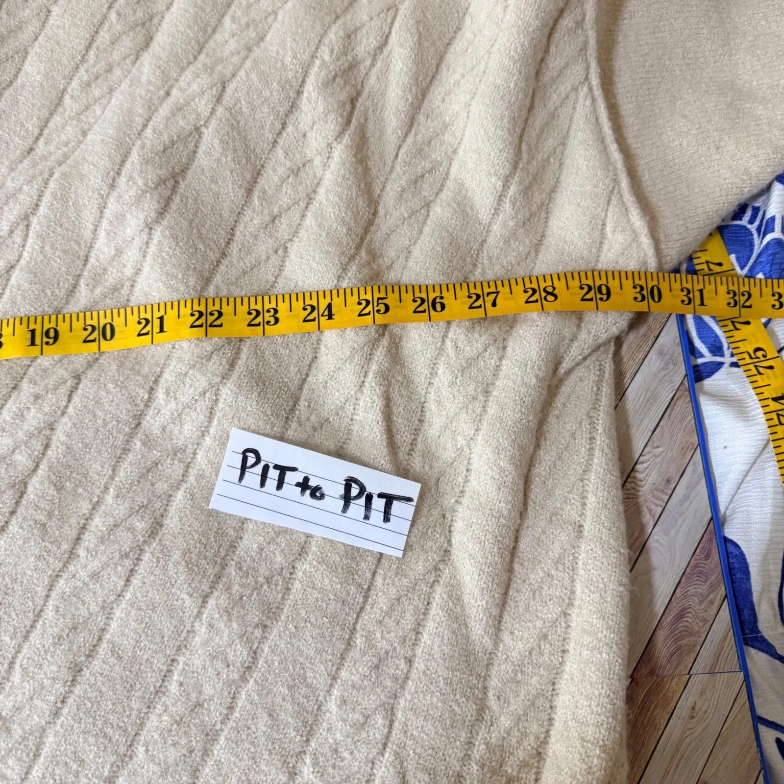 Natural Reflections Knit Open Front Cardigan Sweater Beige Cable Knit Lg Cozy - Image 9