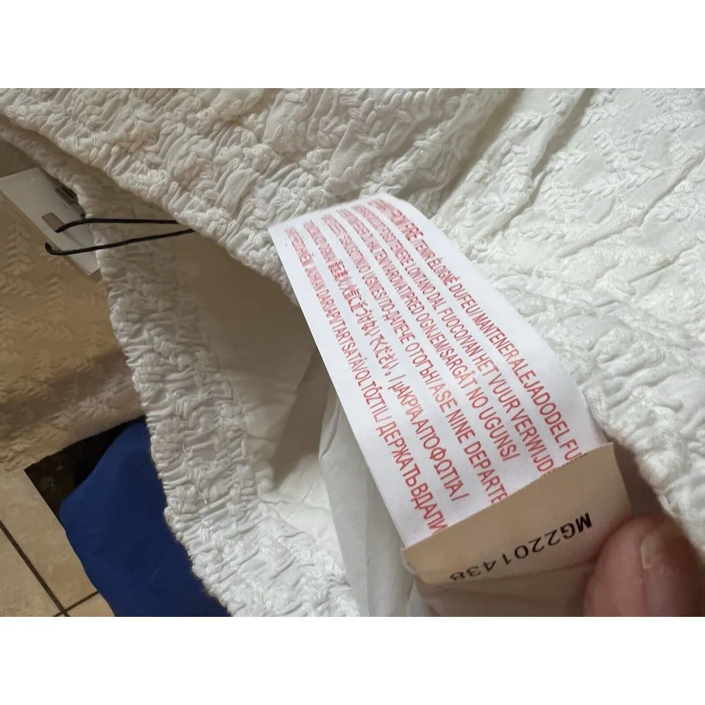 Minkpink Meda Pants White Embroidered Drawstring Waist White Women’s Size XS - Image 7