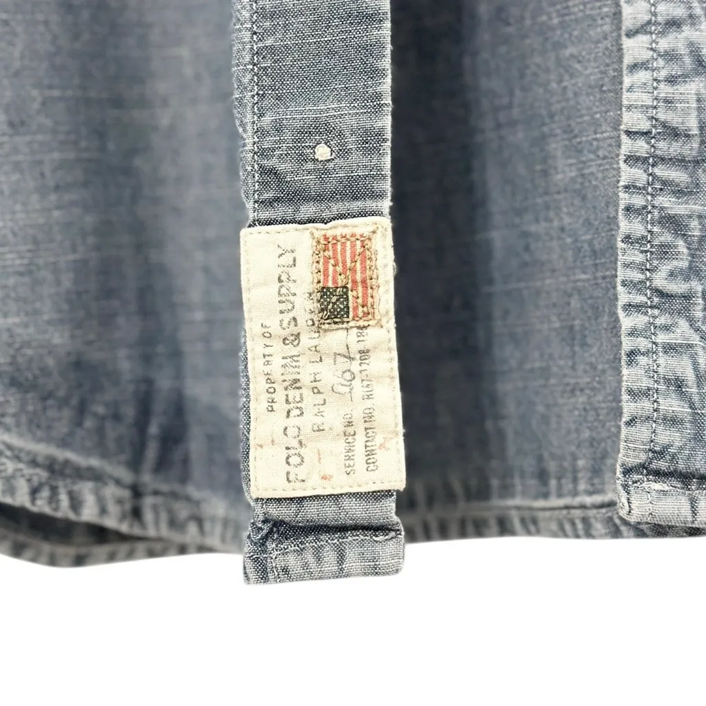 Denim & Supply Ralph Lauren Chambray Button Up Shirt Medium - Image 7