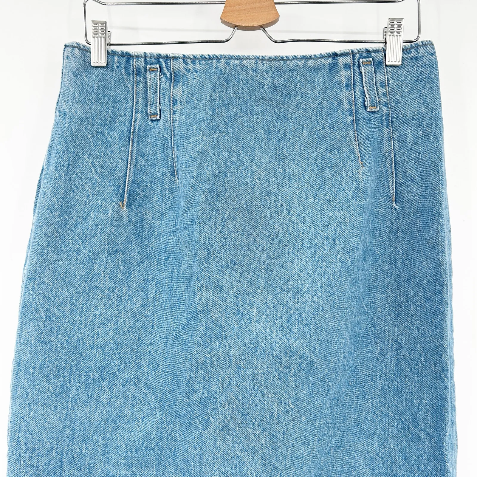 Hunt Club Womens Vintage‎ Retro 90s Snap Slit Pencil Denim Midi Skirt Size 14 - Image 2