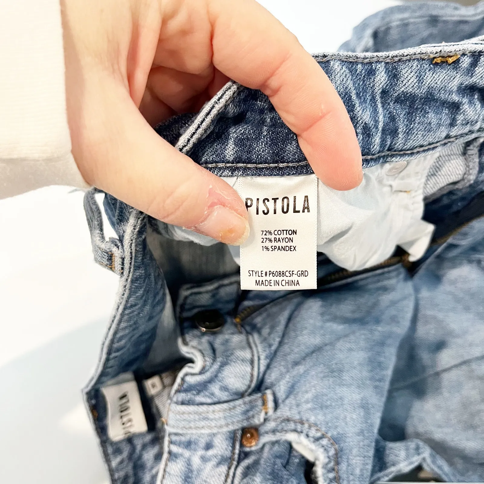 Pistola Lennon High Rise Distressed Crop Bootcut Jeans Medium Wash 26 - Image 4