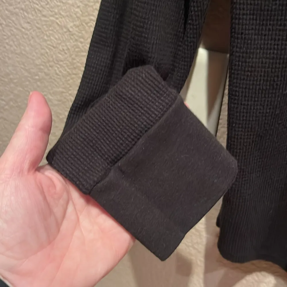 Time and Tru Women’s Black Thermal Waffle Knit Long Sleeve Tee Size Large 12-14 - Image 6