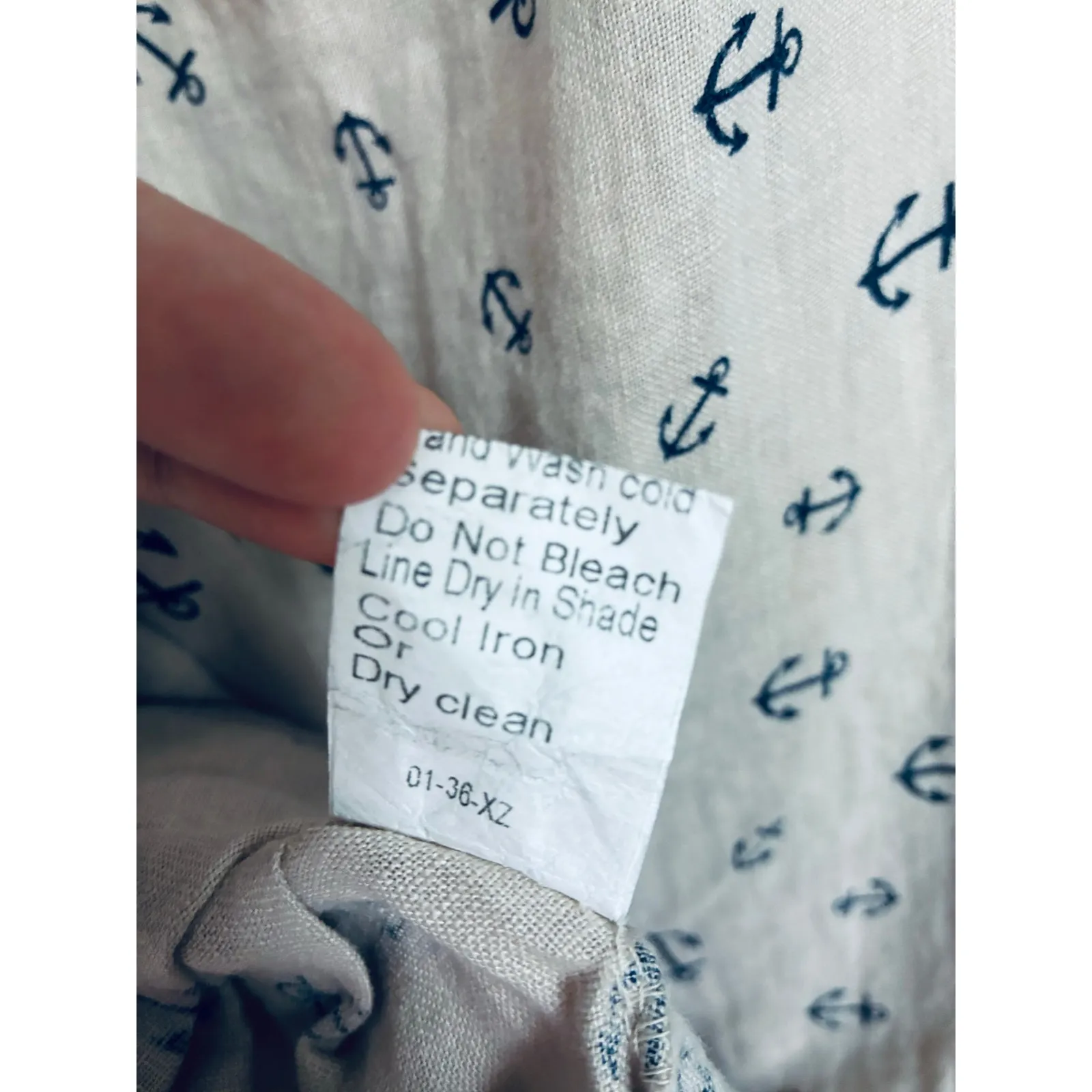 Lungo L'arno 100% Linen Dress Anchors Coastal Nautical Khaki Medium Tan - Image 4