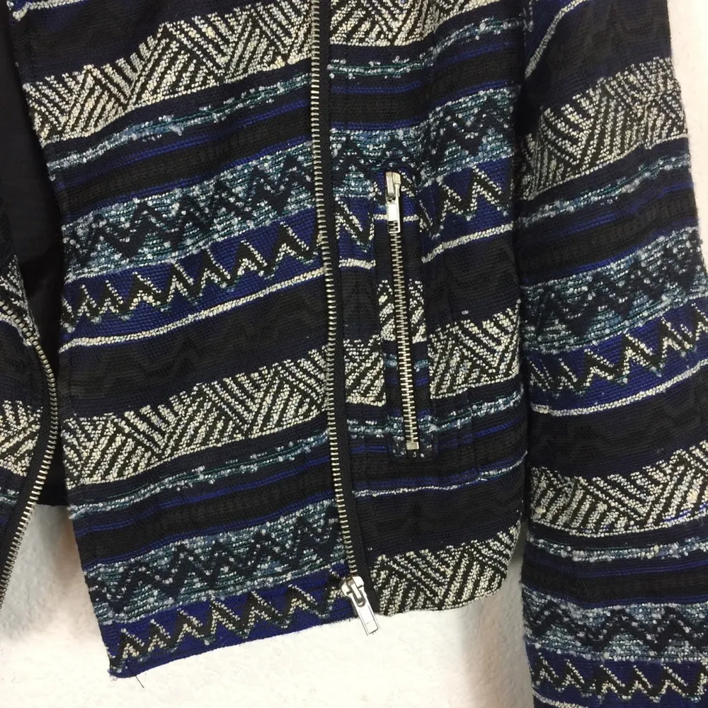 Best Mountain Blue Tribal Boho Motorcycle Jacket - Image 8