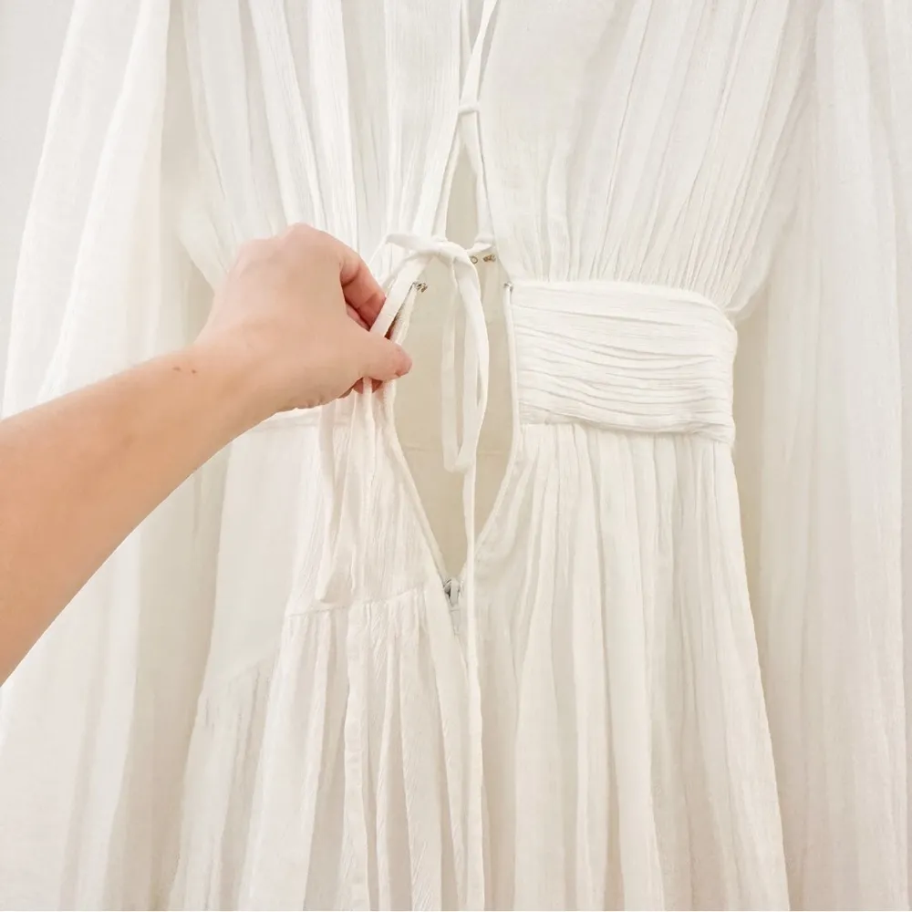 NWT Bronx & Banco Bianca V Neck Puff Sleeve Mini Dress White sz XS - Image 13