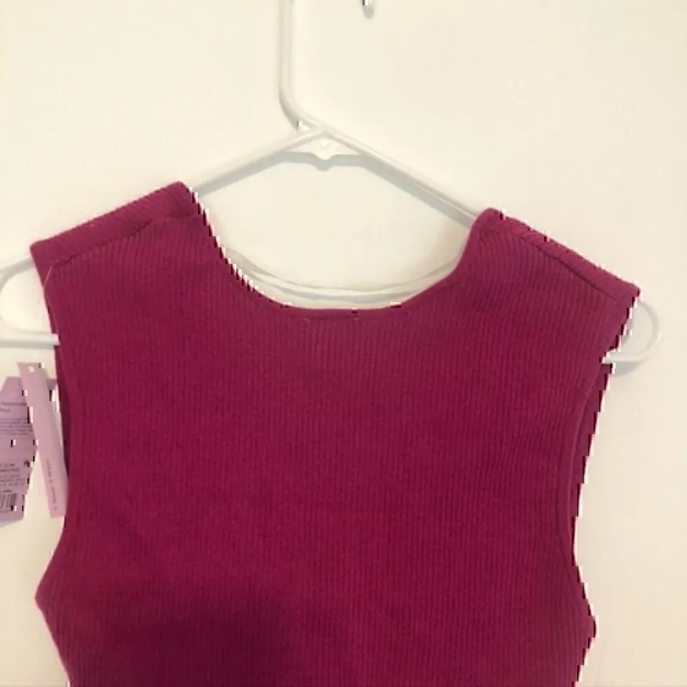 NEW NWT WILD FABLE Ribbed Twist Crop Top Magenta Pink Purple Cropped Y2K Tank - Image 11