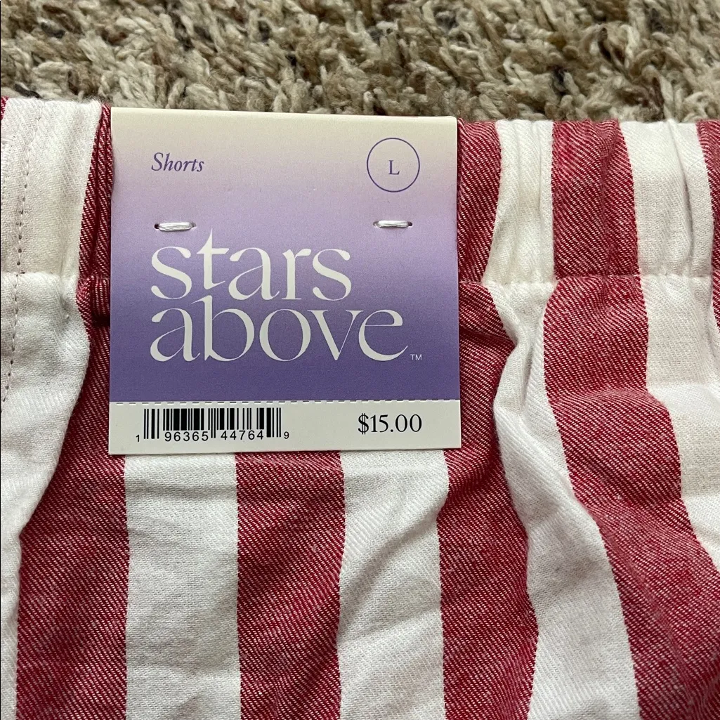 Stars Above Sleep Shorts Striped Cotton Large New with tags - Image 2