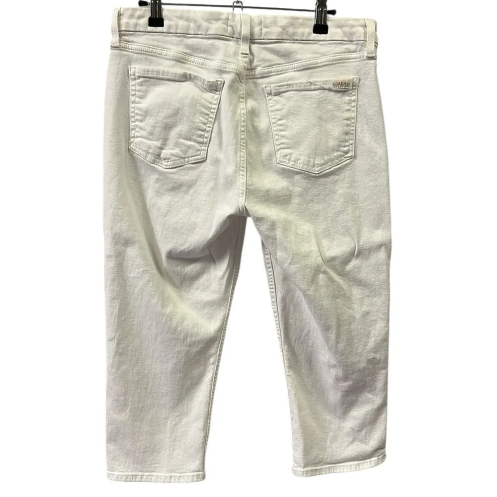 Jen 7 For All Mankind White Stretch Denim Cropped Capri Jeans Womens 8 - Image 4