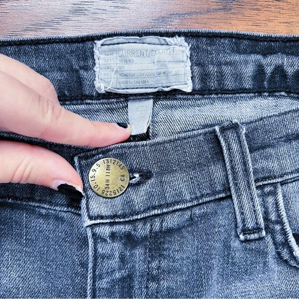 Current/Elliott • The Baby Boot jean Migrant faded black charcoal kick flare - Image 3