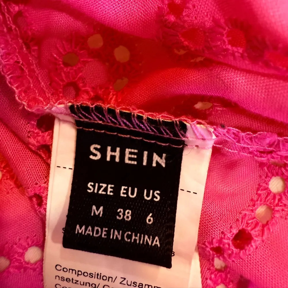 SheIn  Pink Strapless‎ Crochet Crop Top - Image 5