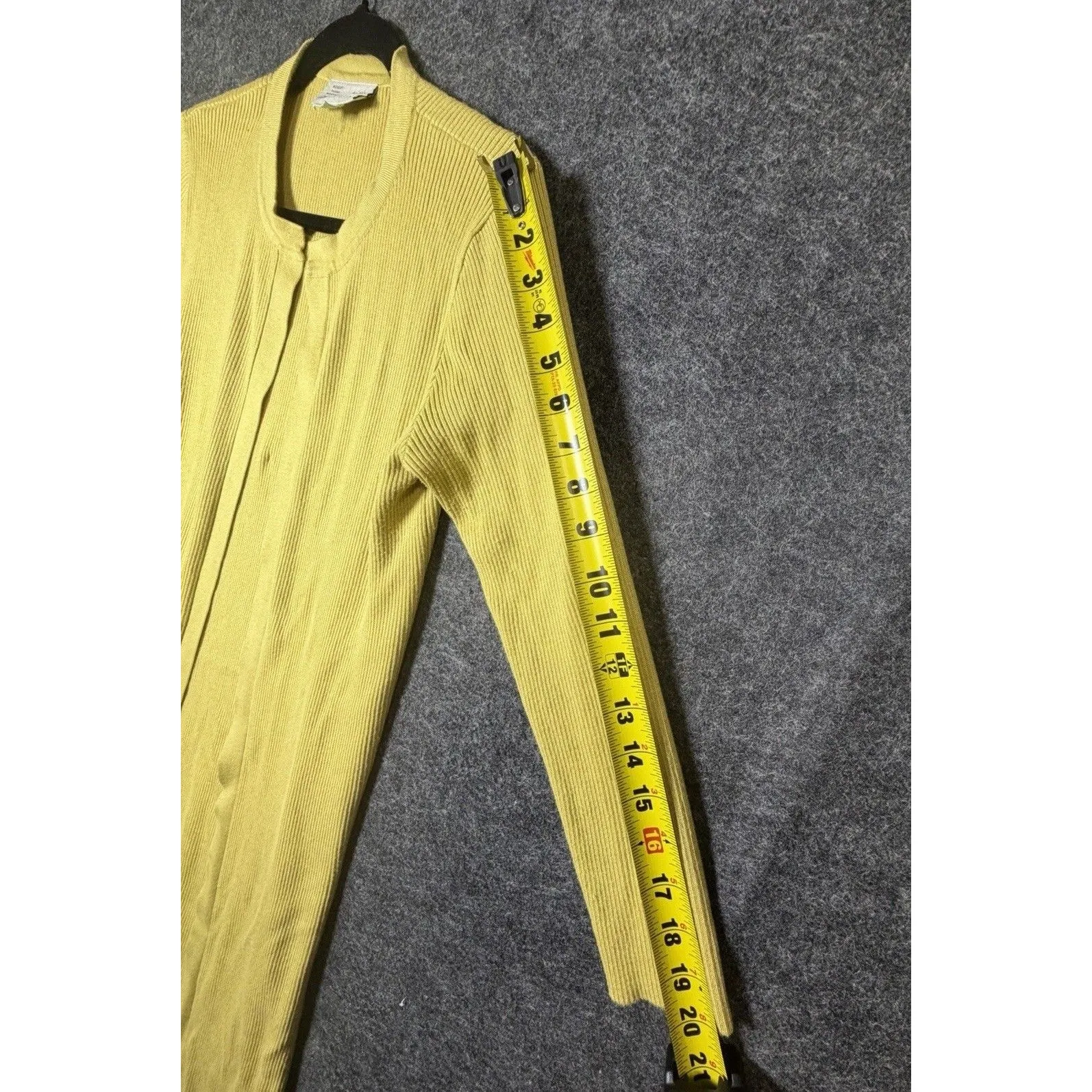 Anthropologie Saturday Sunday Yellow Ribbed Knit Long Duster Cardigan Size MP - Image 4