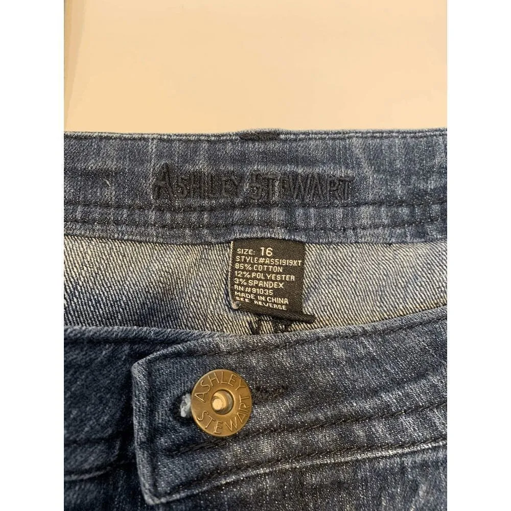 Ashley Stewart Women Blue Straight Leg Medium Wash Denim Jeans Size 16 - Image 2
