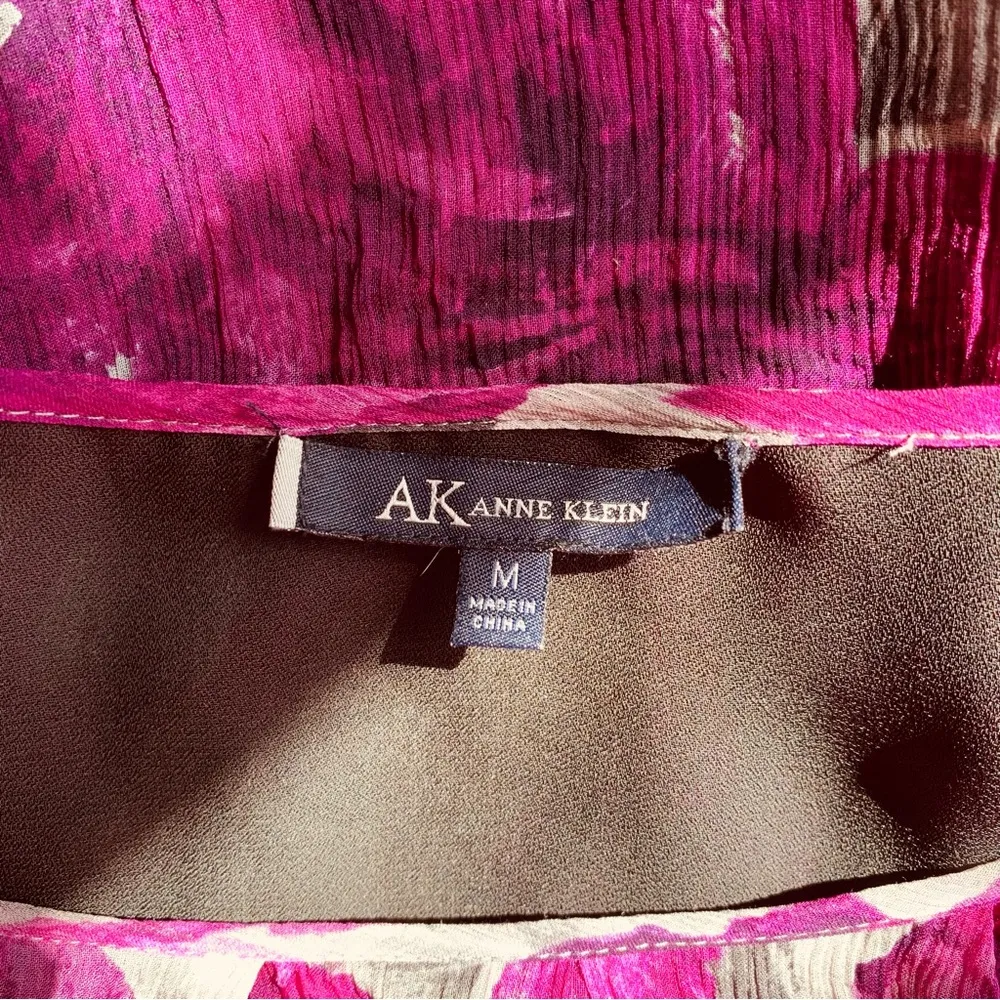ANNE KLEIN  SILK BLOUSE Sz:M - Image 3
