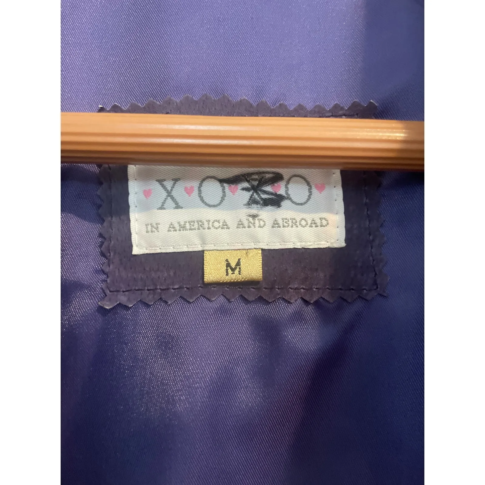 Vintage Y2K XOXO Purple Suede Snap Chore Coat Barn Jacket Genuine Leather Size M - Image 3