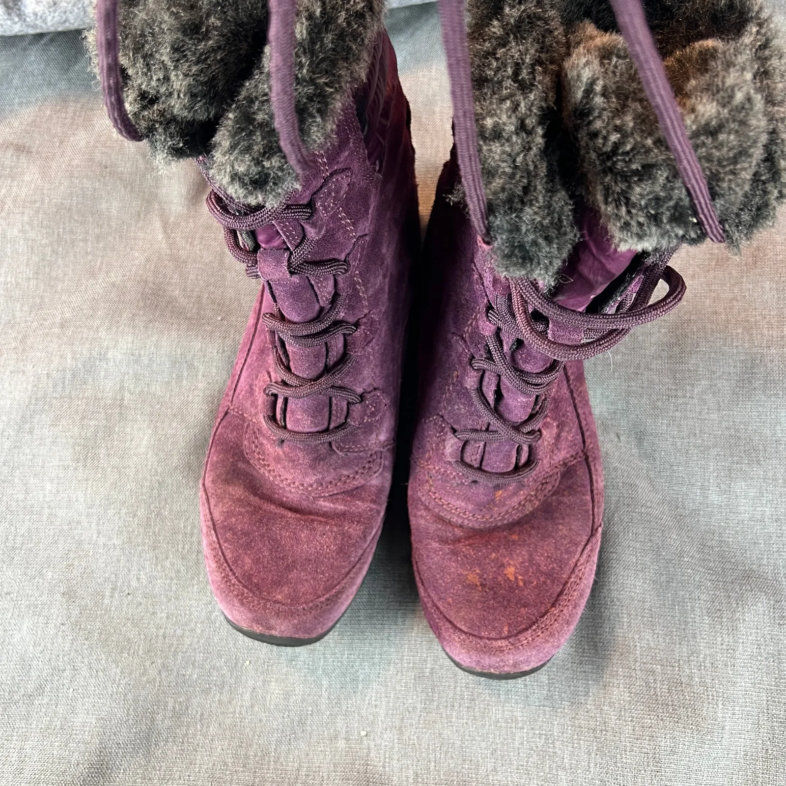 The North Face Nuptse Purna Ii Women Lifestyle Boots Fig/Weathered‎ Black Sz 7 - Image 3