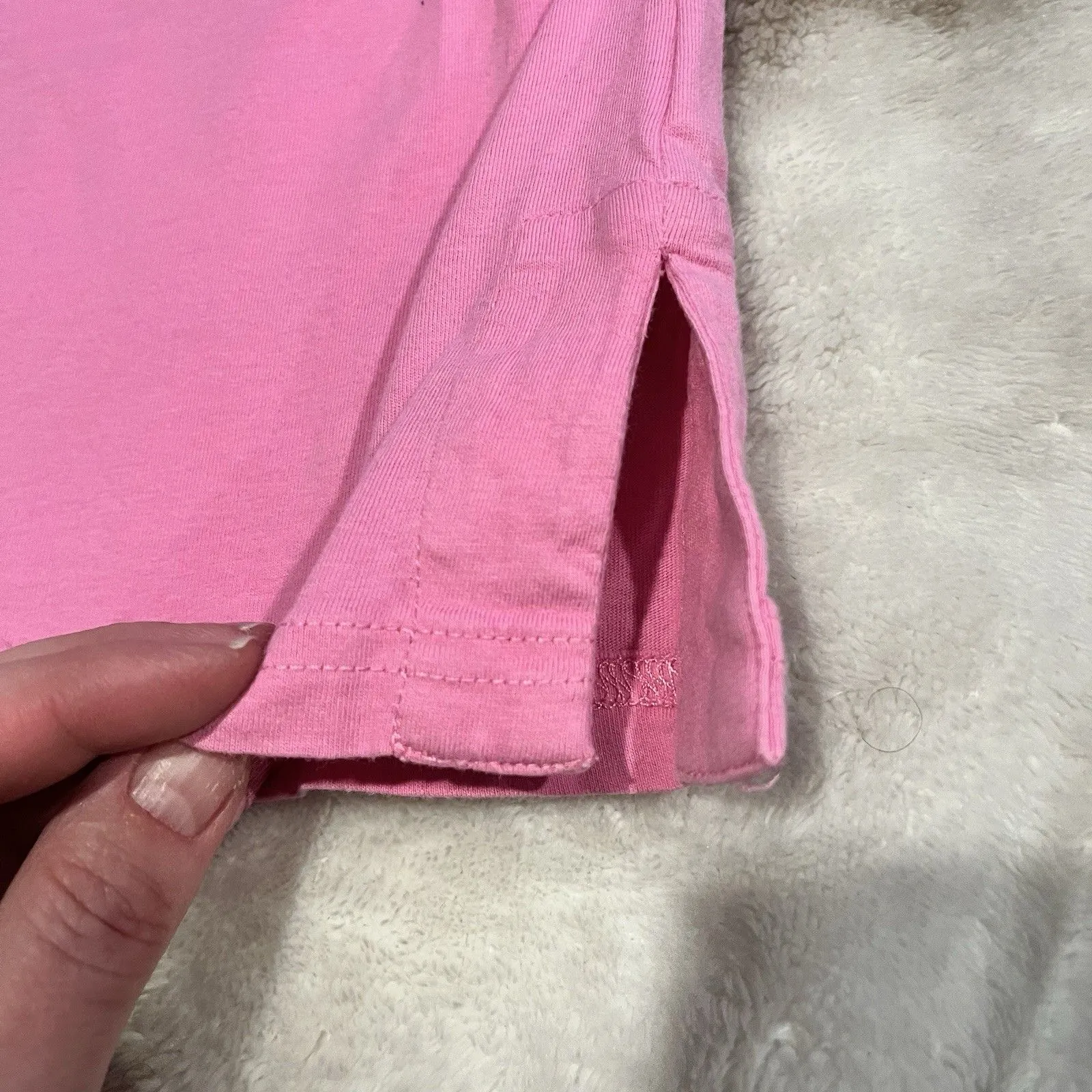 Lilly Pulitzer Cotton Sleeveless Tunic Tank Top Women Pink White Preppy Small - Image 3