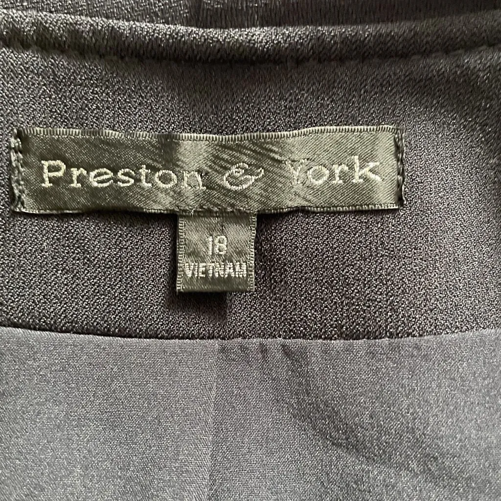 Preston & York Plus Size 18 Black Blazer Flowy Collar Button Front u - Image 10