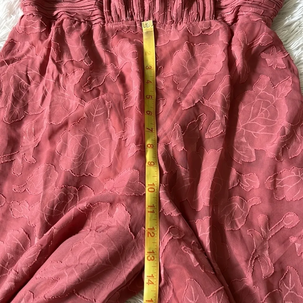 Lulus Lovely Celebration Floral Burnout Chiffon Jumpsuit deep Rose size Medium - Image 8