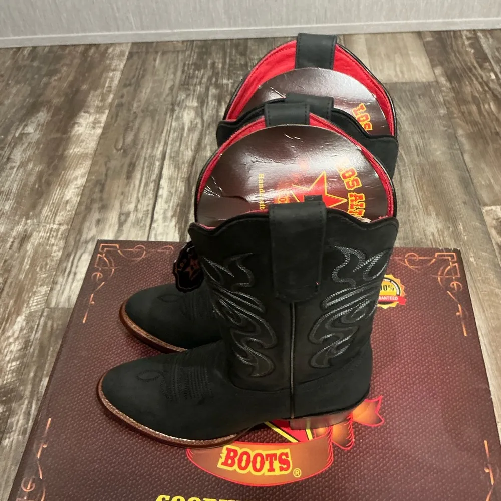 Los Altos Women’s Leather Black Western Cowboy Boots Size 7 - Image 10