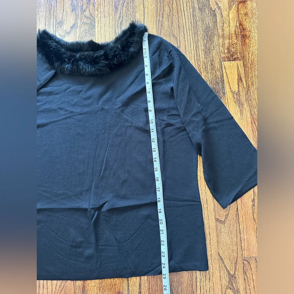 Joseph A Stretchy Blouse with Faux Fur 1X - Image 9