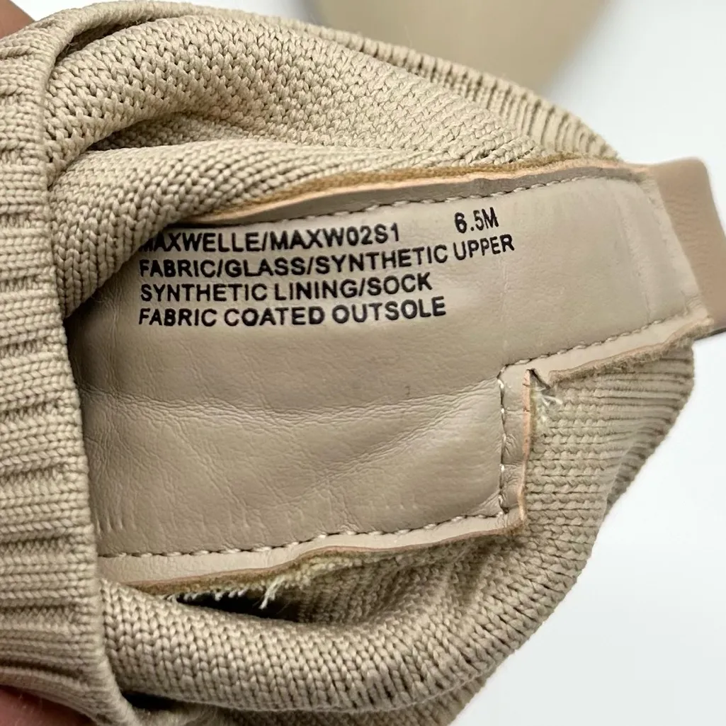 Steve Madden Women's Rhinestone Maxwelle Sock Ankle Boot 6.5 Cream Pointed Toe - Image 13