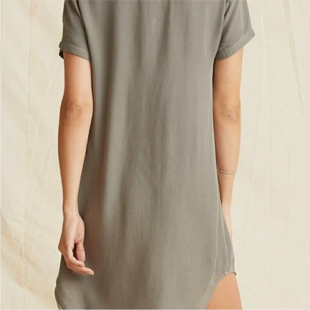 CLOTH & STONE Soft Rayon V-Neck T-Shirt Dress – Size Small – Light Sage - Image 5