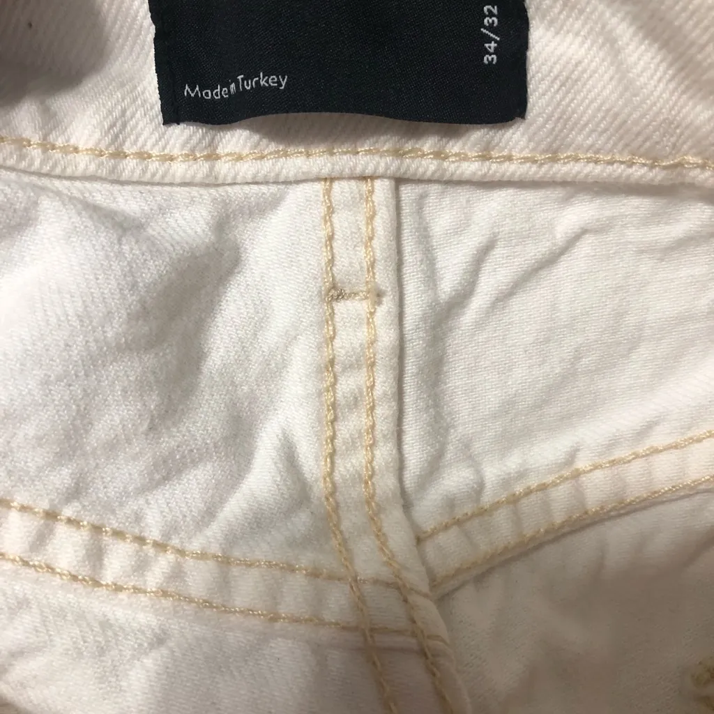 ASOS high rise cream jeans baggy women’s size 34 x 32‎ 100% cotton - Image 13