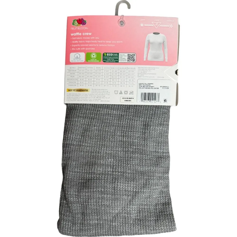 Fruit of the Loom EverSoft Women's Waffle Crew Shirt Size XXL (20) Gray - Image 9
