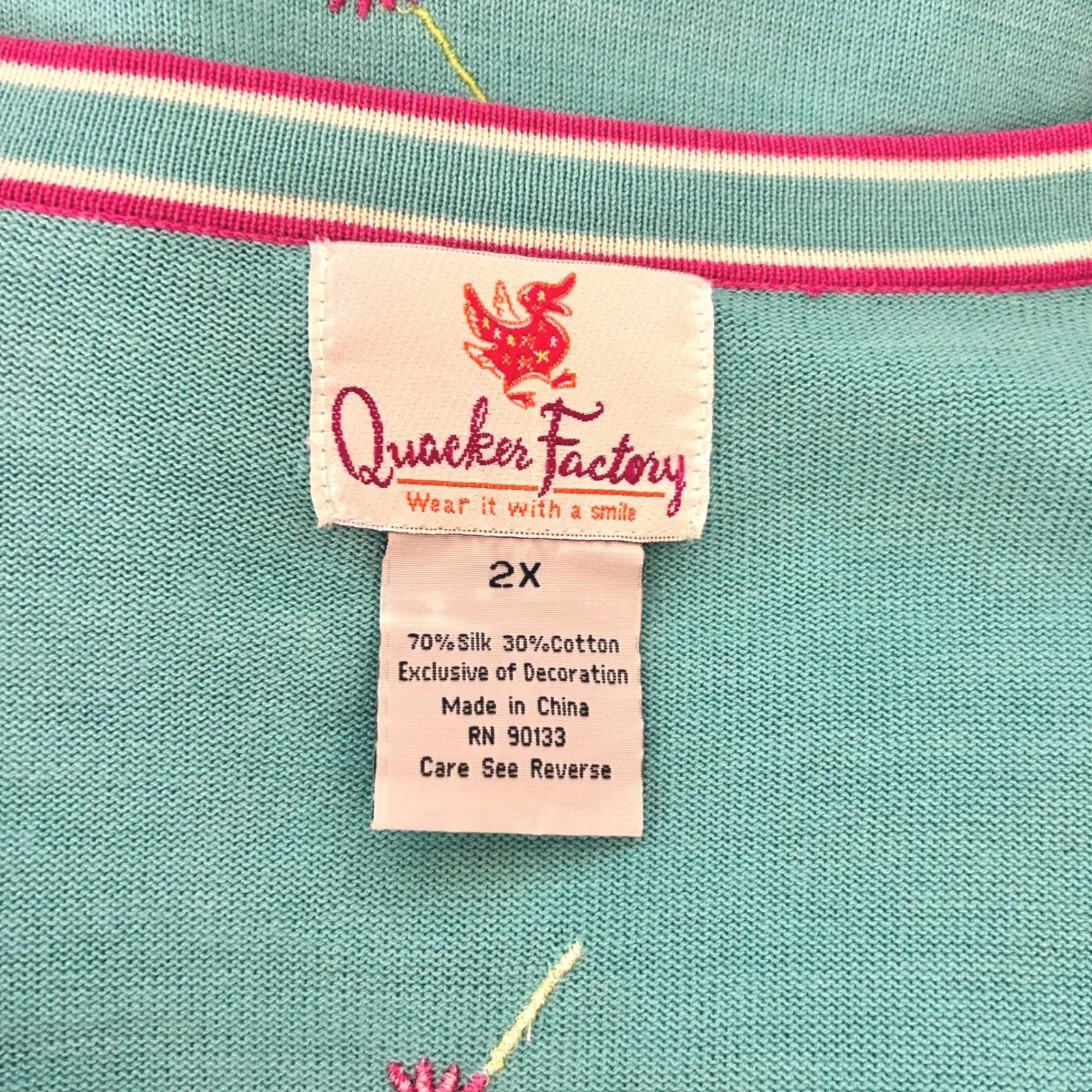 Quacker Factory Vintage Embroidered Sweater Tank Cardigan Set 2X Silk Cotton - Image 6