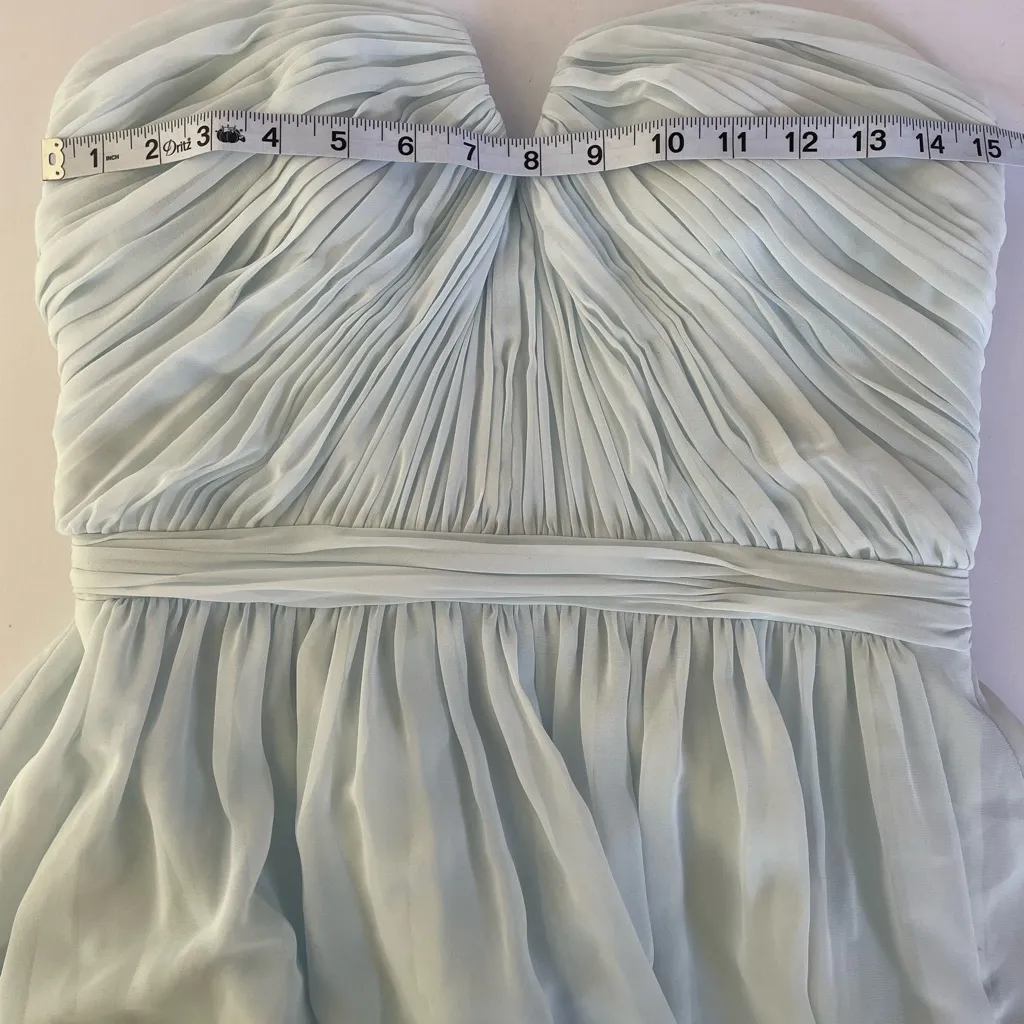 Wtoo‎ by Watters Strapless Ruched Chiffon Gown Light Blue Size 8 NWT - Image 7