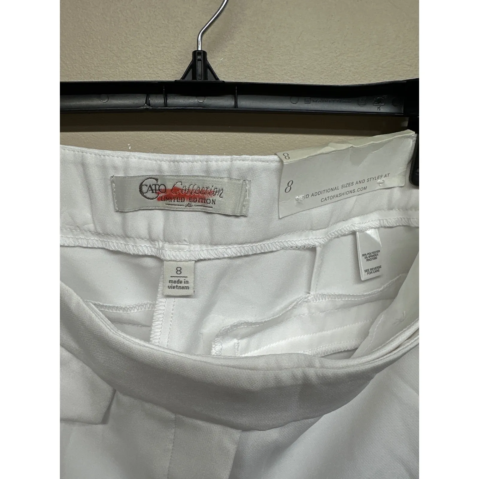 Cato Collection White Wide Leg Dress Pants Gold Button Detail Womens Size 8 - Image 6