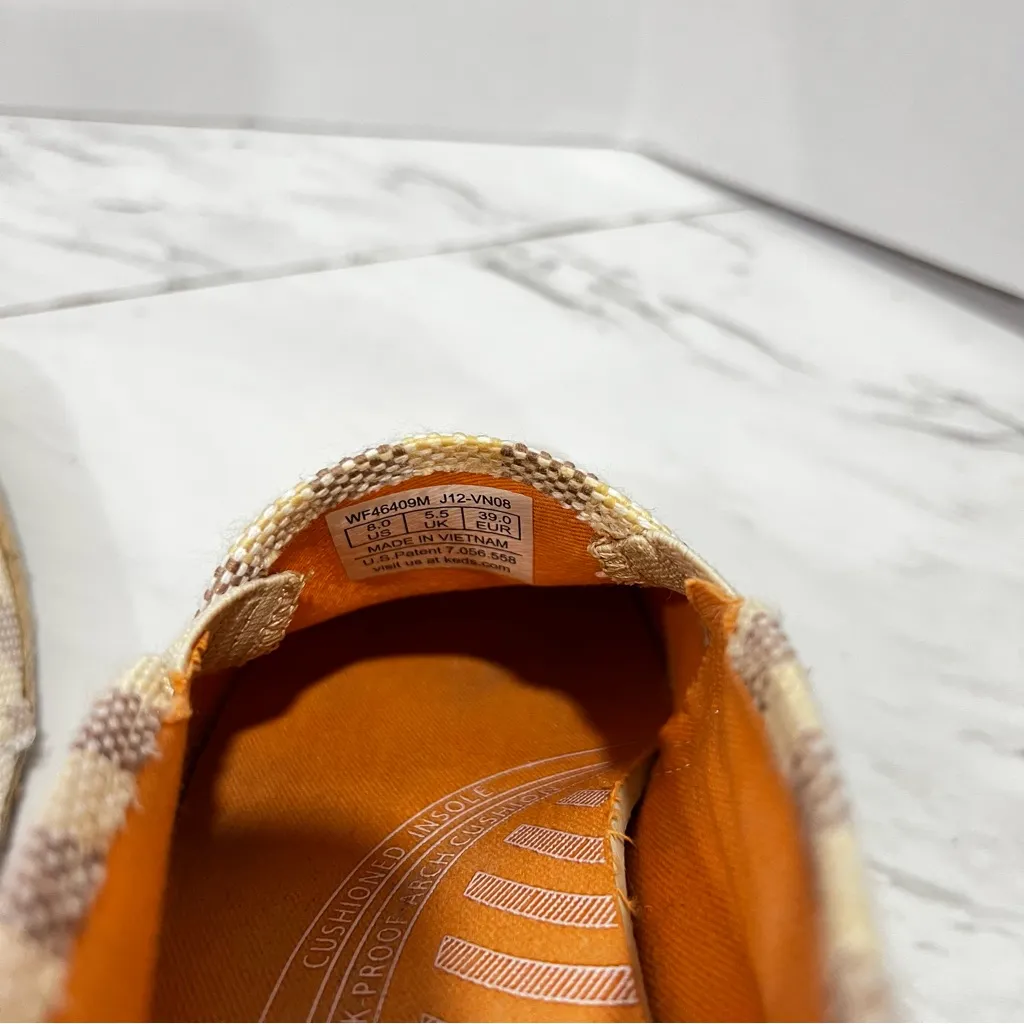 Keds Size 8  Espadrille Slip On Canvas Flats Slides Loafers Striped Tan Cream - Image 11