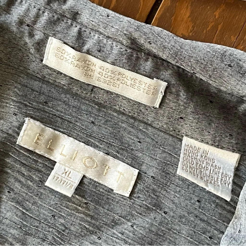 Elliott Gray Long-Sleeve Button  Blouse Shirt Top - Image 3