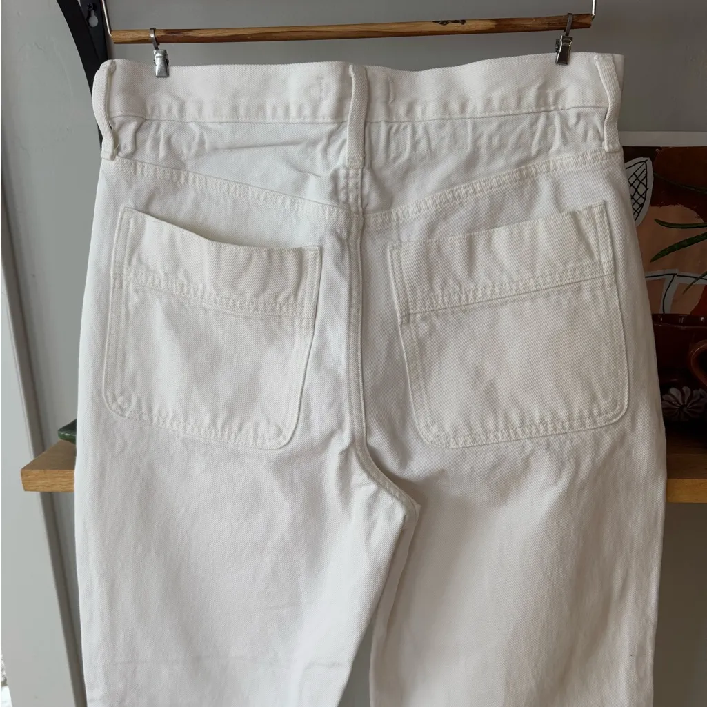 Madewell Convertible Paperbag High Waist Oversized Baggy Dad Jean in Tile White - Image 9