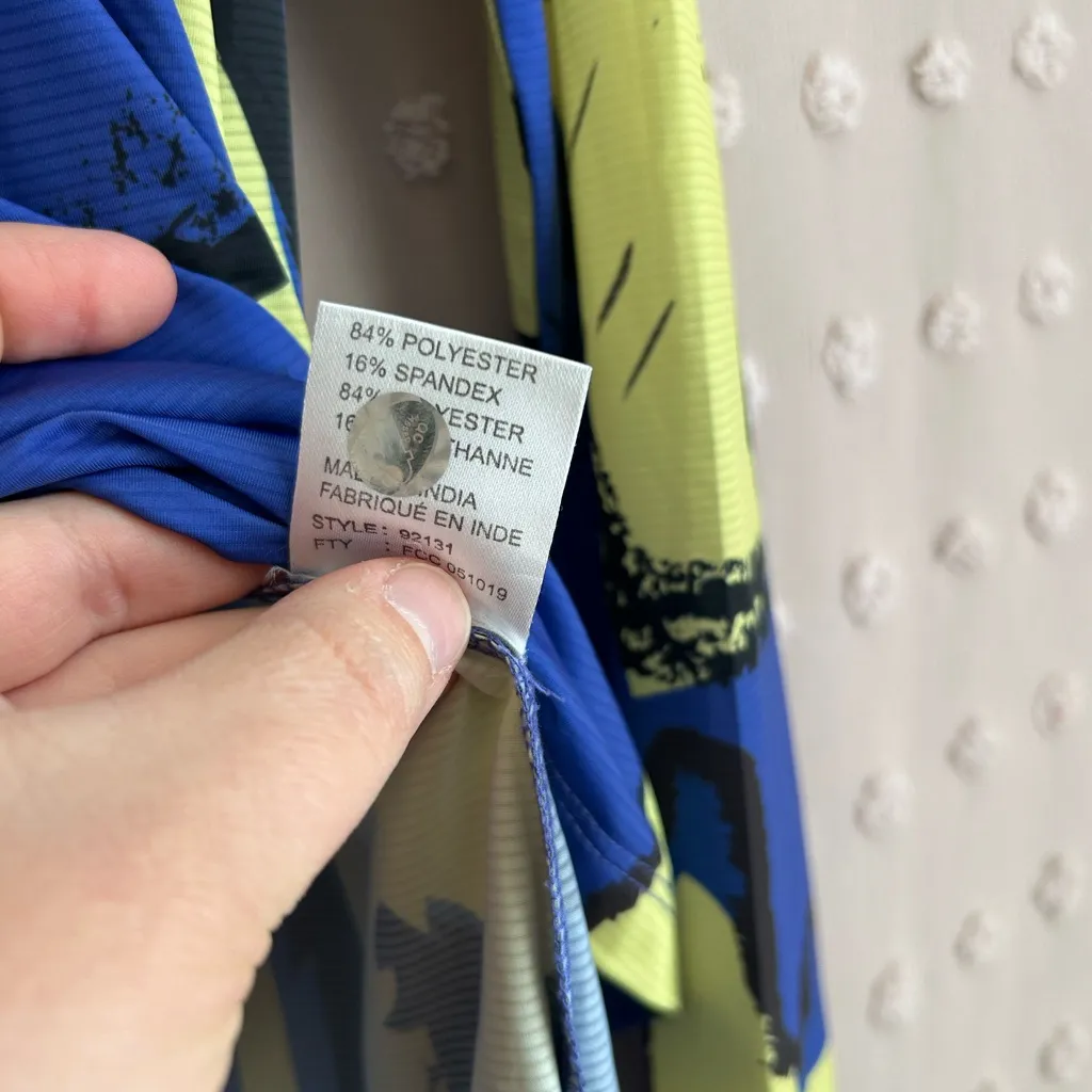 Jamie Sadock Sunsense Long Sleeve Quarter Zip Sun Shirt Golf Sz XS Vapor Print Yellow - Image 5