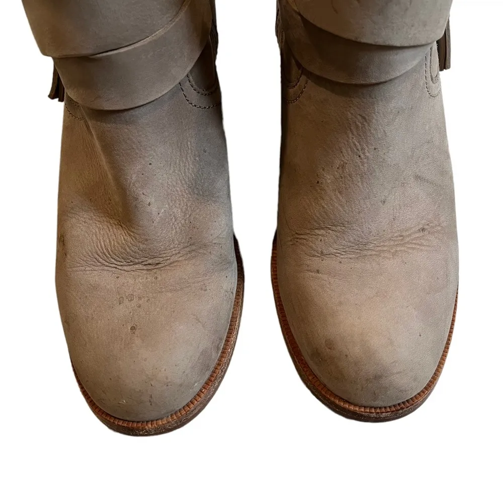 UGG Australia Elora Leather Short Ankle Boots Taupe - Image 6