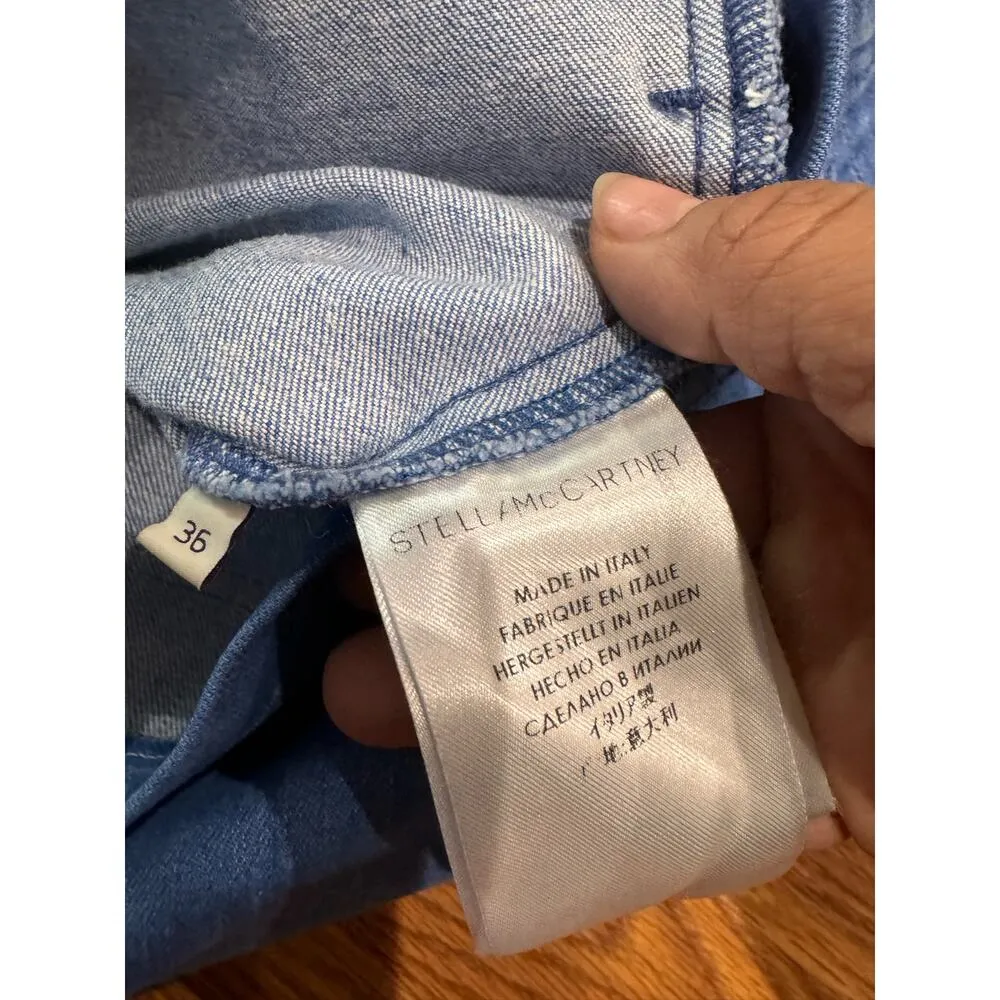 Stella McCartney Cutout Strappy MINI Denim Dress  size 36/ US XS - Image 11