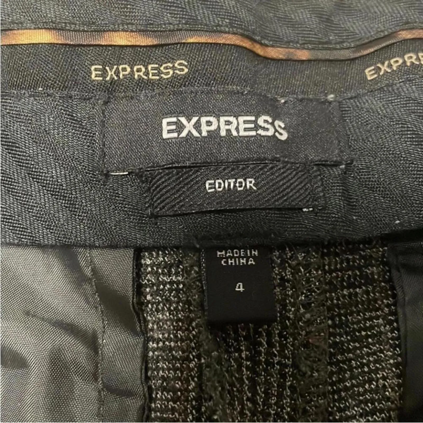 Express Design Studio Editor Pants Grey Plaid Work Career Office Trouser - Image 8