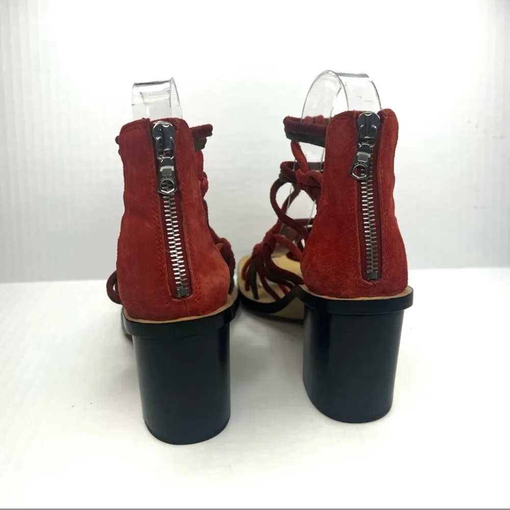 RAG & BONE Camille Cage Macramé Suede Terracotta Sandals - Image 5