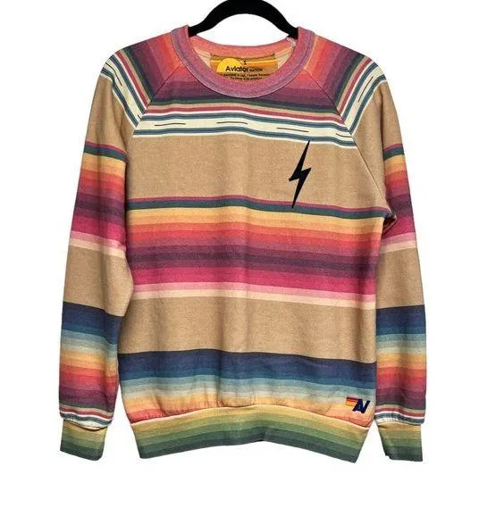 TULUM BOLT STITCH SWEATSHIRT LIGHT KHAKI WOMEN’S SIZE SMALL - Image 1